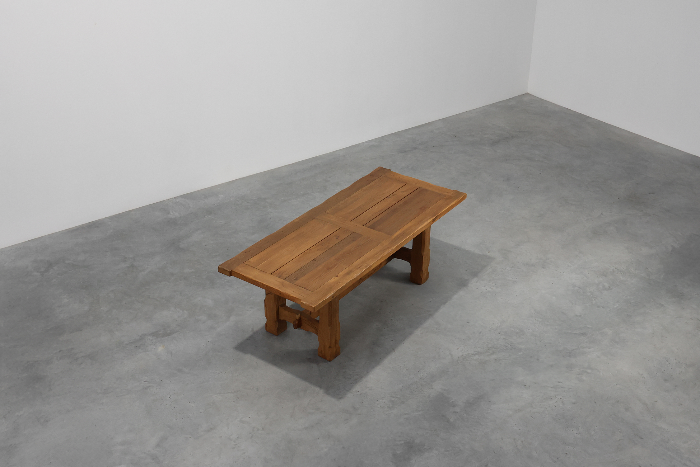 Brutalist Mid-century Oak Dining Table, Belgium 1960sthumbnail